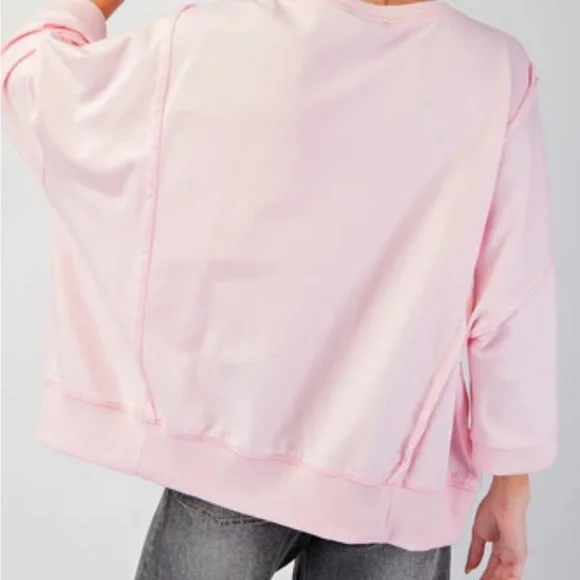 POL Pink 'LOVE' Appliqué Sweatshirt - Picture 3 of 7